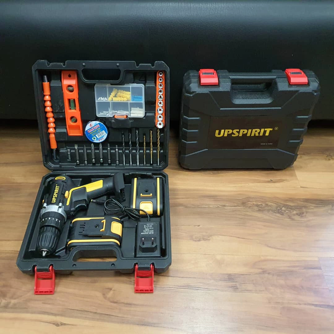 دریل پیچ گوشتی شارژی چکشی آپ اسپریت مدل 25VOLT مجموعه 40 عددی